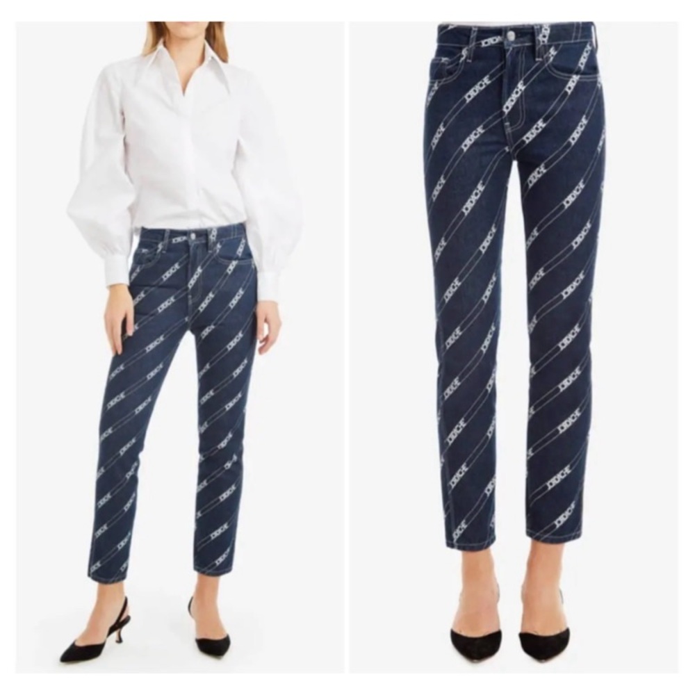 Jordache Jeans RINSE DIAGONAL LOGO PRINT Jeans Women NEW WITH TAGS Size 26